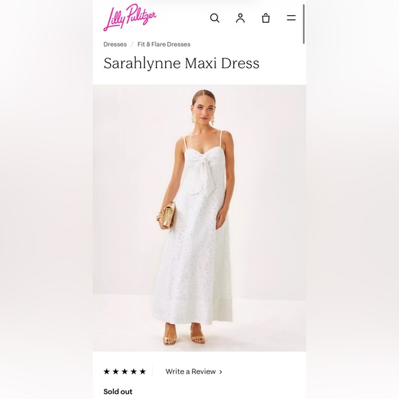 Lilly Pulitzer SarahLynne maxi dress new with tags white size 8 - Picture 8 of 8